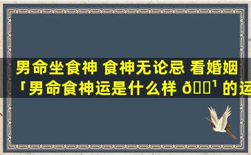 男命坐食神 食神无论忌 看婚姻「男命食神运是什么样 🌹 的运气」